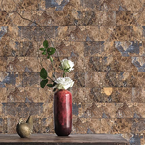 Art3d 102-Piece Peel and Stick Tile Backsplash for Kitchen Bathroom, 3in. × 6in. Stick on Subway Tile Rust Slate - color: Rust-slate