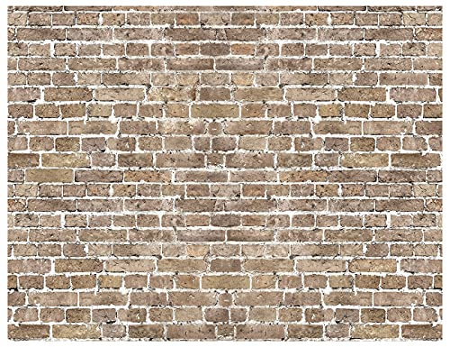 YYNXSY 8X6FT Brick Wall Background Primary Color Large Fabric Photo Background for Baby Shower, Birthday Party, Wedding, Graduation, Home Decoration, Photo Booth Prop Banner YY-4 Khaki - size: 8X6FT