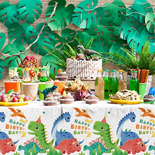 Dinosaur Party Supplies Disposable Tablecloth - Waterproof Plastic Rectangular Table Cover for Boys Kids Birthday, Baby Shower Decorations - 3PCS 54 X 108 Inch - style: dinosaur