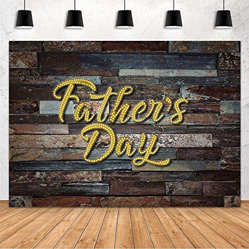 MEHOFOND 7x5ft Father's Day Backdrop Fathers Day Party Decoration Rustic Wood Happy Father's Day Photography Background Banner Studio Photo Props - size: 7x5ft