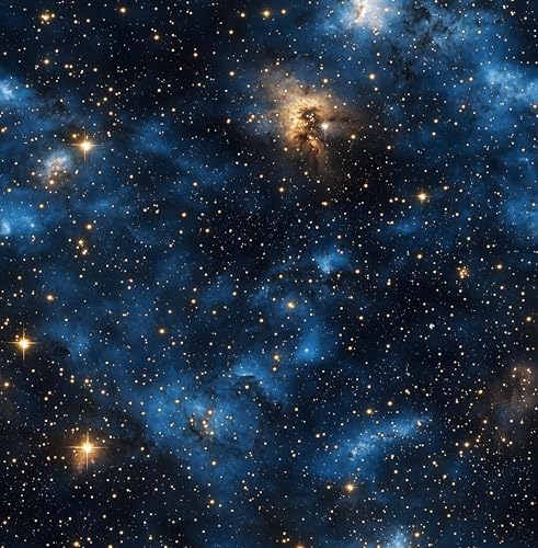Laatse Blue Starry Peel and Stick Removable Black Sky Contact Paper 17.5" x 118", Gold Star Modern Wallpaper Mural Waterproof Self Adhesive for Wall Bedroom Bathroom Kitchen Cabinet Room Decor - color: Black/Blue, size: 17.5" x 118"