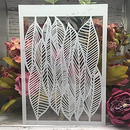 TIAMECH A4 Reusable Leaves Stencil for Painting - Hollow Leaves Layering Template, DIY Wall Art, Wood Furniture, Scrapbook & Crafts (8.3x11.7inch) - style: Leaves