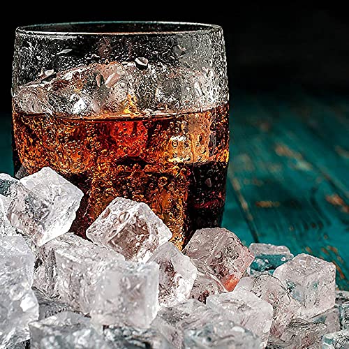 Fake Ice Cubes, 50 PCS 0.8" Fake Ice, Artificial Acrylic Crystal Diamonds for Vase Fillers, 20 mm Plastic Ice Cubes for Party, Wedding - color: 20 MM-50PCS