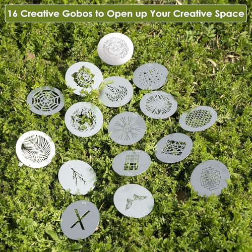 16Pcs Round Gobos Kit for Optical Snoot,66mm/2.6in Metal Plate Patterns for Spotlight Attachment Compatible with Godox BFP/OT1/OT1 Pro/II/Westcott Optical Spot,for Portraits/Product/Food/YouTube - style: 16packs Patterns