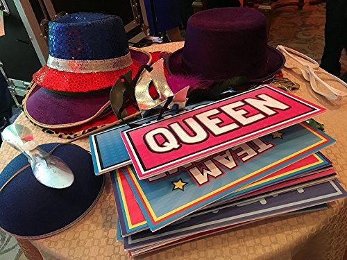 KING PROPS Best Photo Booth Props, Durable Business Pack Signs Photo Booth Perfect Wedding, Christmas, Birthday Reunions, Multicolor Waterproof Fun Signs Unique Photo Booth 64 Count Double Sided