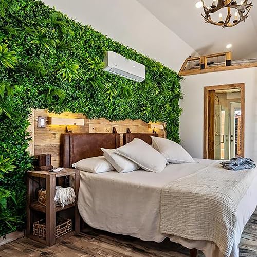 3rd Street Inn Greenery Panel - Artificial Hedge Wall - Fake Plant Wall Backdrop - Privacy Screen - Interlocking Panels - Indoor Outdoor Décor (12, Fern) - color: Fern