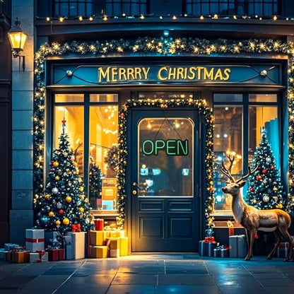 24 inch Neon Open Signs for Business, Open Sign With Textured Backboard LED Anti-Scratch Easy Dedust Neon Light for Business(Green) - color: Green