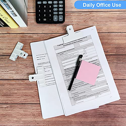 Coideal White Bull Clips Thickened - 10 Pack 3 Inch Long Large Metal Binder Paper Clips Clamps for Food Bags, Office & Home Kitchen (77 mm) - color: White