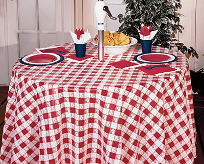 Creative Converting Roll Plastic Table Cover, 100-Feet, Red Gingham - color: Red Gingham