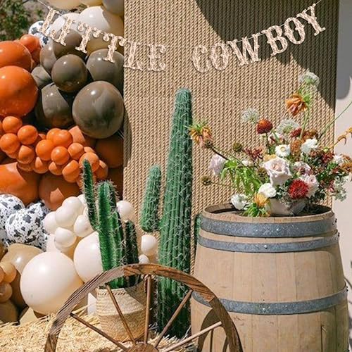 ZAIBIANHAO Little Cowboy Banner - West Cowboy Rodeo Hanging Banner,Western Baby Shower Birthday Party Decorations,Wild West Rustic Party Supplies - color: brown cowboy