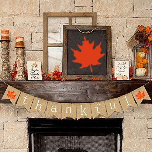 Thankful Burlap Banner | Thankful Burlap Wall Banner| Thanksgiving Banner | Rustic Thanksgiving Decoration | Fall Banner| Thanksgiving Decor