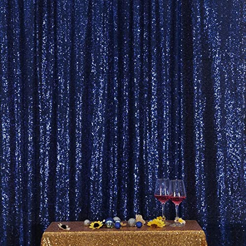 Poise3EHome 6FT x 8FT Navy Blue Sequin Photography Backdrop Curtain for Party Decoration, Navy Blue - color: Navy Blue, size: 6x8 ft