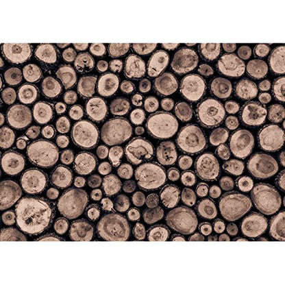 wall26 - Wall Background Made from Log Wood - Removable Wall Mural | Self-Adhesive Large Wallpaper - 66x96 inches - color: Artwork - 01, size: 66"x96"