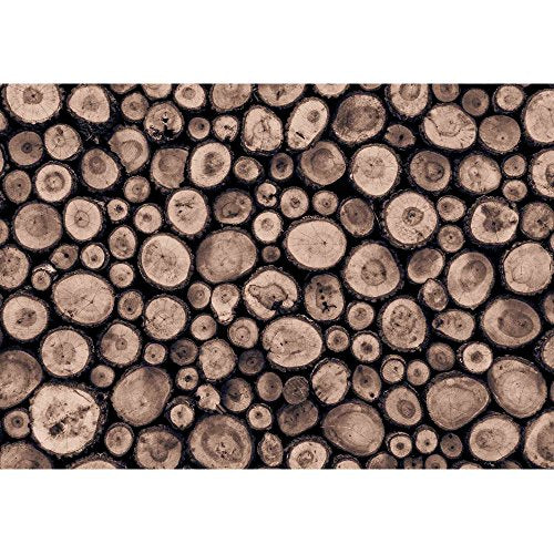 wall26 - Wall Background Made from Log Wood - Removable Wall Mural | Self-Adhesive Large Wallpaper - 100x144 inches - color: Artwork - 01, size: 100"x144"
