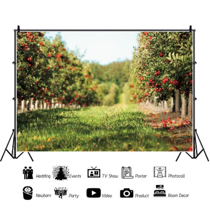 Yeele 7x5ft Apple Orchard Backdrop for Photography Fallen Red Apple Farm Natural Autumn Harvest Scene Background for Fall Harvest Party Decor Photo Studio Shoot Props Vinyl - size: 7x5ft