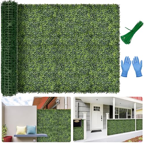 Artificial Boxwood Backdrop Roll: 48"x144" (48 sqft) UV-Anti Greenery Faux Grass Hedge for Indoor Outdoor Green Wall Decor, Patio Privacy Screen, Garden Fence Covering - size: 48"X144"