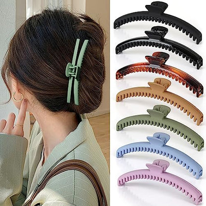 Hold Everything Hair Claw Clips for Thick and Thin Hair Big Hair Barrettes for Women and Girls Straight Wavy and Curly Hair Strong Hold Claw Clip with 52 teeth (7-Color) - color: 52 teeth-7
