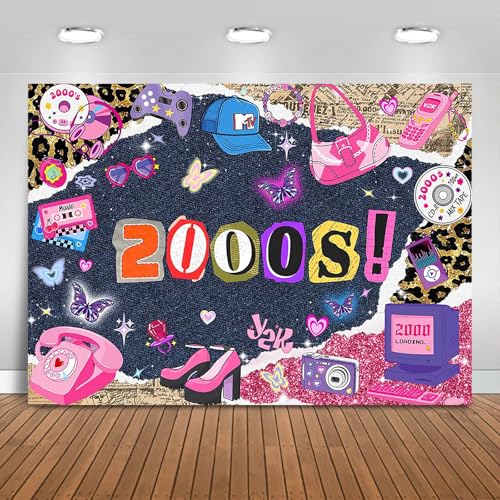 Early 2000s Backdrop 7x5ft Y2k Theme Back to The 2000s Party Decorations Background Back to 00's Party Banner Photo Booth Props