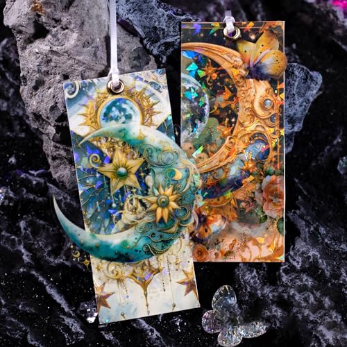 30 Sheets Holographic Fantasy Star Moon Scrapbook Paper - Self Adhesive Shiny Mysterious Starry Night Scrapbook Washi Stickers for Junk Journal Supplies,Planner,Album Craft Supplies - color: Mysterious Star, size: 3.94″ x 5.51″