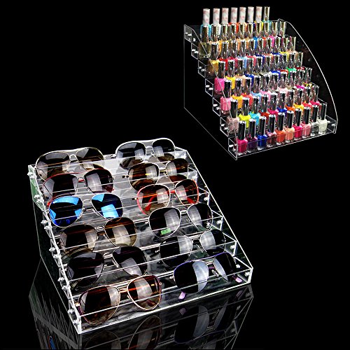 7 Tiers Essential Oils Nail Polish Rack Acrylic Lipstick Holder Display Stands Dropper Bottle Organizers Wide Tall Dresser Balls Commodity Goods Shelf for Store Shop Countertop Checkout Counter Case - size: 7 floor