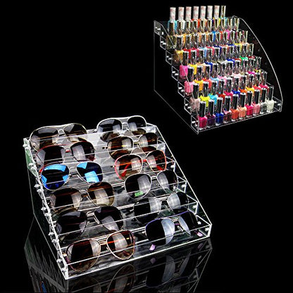 7 Tiers Essential Oils Nail Polish Rack Acrylic Lipstick Holder Display Stands Dropper Bottle Organizers Wide Tall Dresser Balls Commodity Goods Shelf for Store Shop Countertop Checkout Counter Case - size: 7 floor