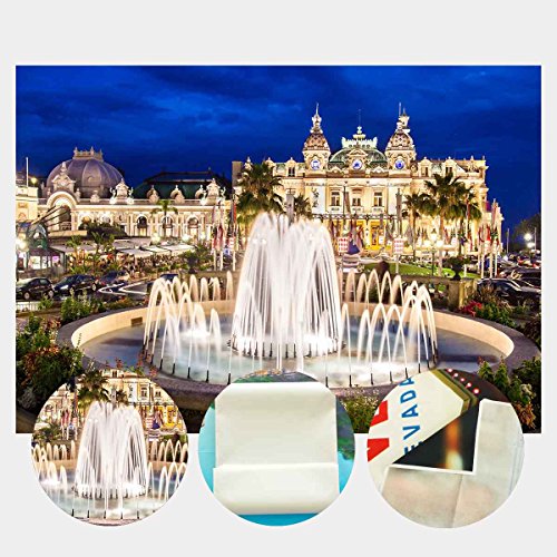 7X5ft Beautiful Fountain Backdrop Beautiful Monte Carlo Casino Architectural Landscape Backdrops for Photography Photo Studio Background Props LY097