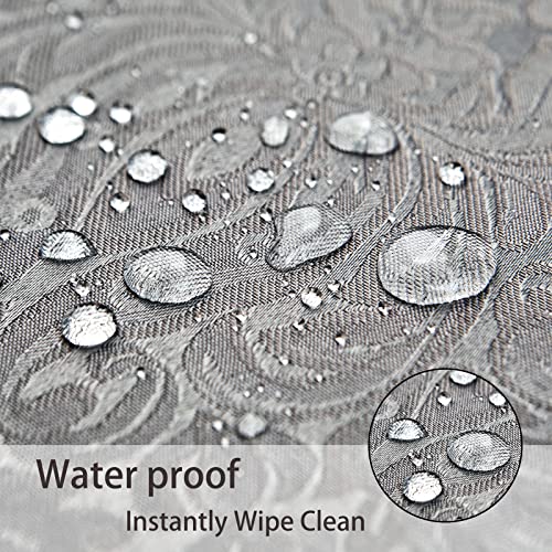 Cloth Napkins Set of 8 – Square 17x17 Inch Jacquard Fabric Polyester Washable Reusable Cloth Napkins for Kitchen Dinner Dining Restaurants Wedding Party Banquet Table (Grey, 17X17 Inch) - color: Gray(01)