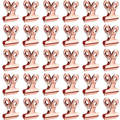 40 Pack Metal Clips 0.87 Inch Small Bull Binder Paper Clips for Picture Photo Crafts Food Bags Home Office Supplies(Rose Gold) - color: Rose Gold