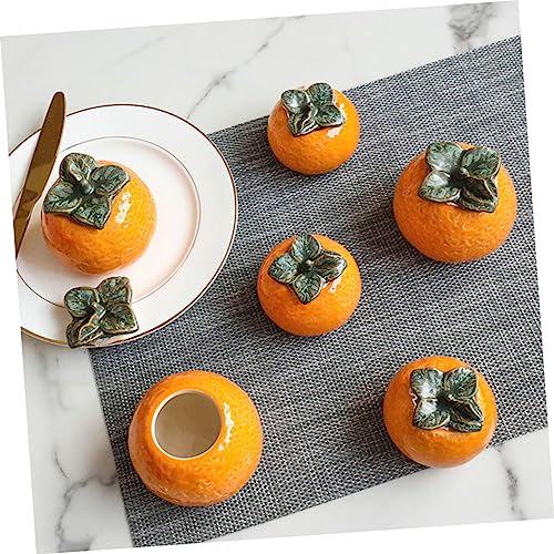ABOOFAN 1Pc Ceramic Orange Jar Style Fruit Ornament for Home Decor Photography Props Airtight Tea Storage Container Simulation Design Present