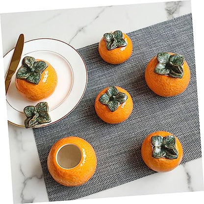 ABOOFAN 1Pc Ceramic Orange Jar Style Fruit Ornament for Home Decor Photography Props Airtight Tea Storage Container Simulation Design Present