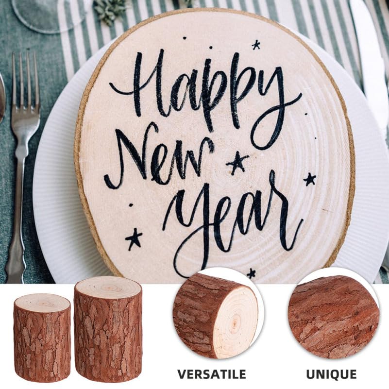 Wooden Pile Ornaments 3.94 Inch Cedarwood Small Tree Stump Stand Rustic Wood Stump Decor for Photography Props DIY Decoration and Display Base