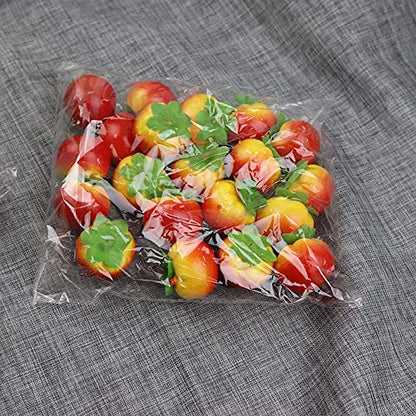 20Pcs Mini Fake Lemon Strawberry Oranges Fruit,Plastic Foam Vegetables Fruit as Home Party Ornament Craft Photography Props Gift 3-6CM(Carambola) - size: Carambola