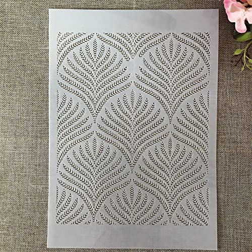 TIAMECH A4 Reusable Wheat Stencil for Painting - Ear of Wheat Texture Layering Template, DIY Wall Art, Wood Furniture, Scrapbook & Crafts (8.3x11.7inch) - style: Wheat