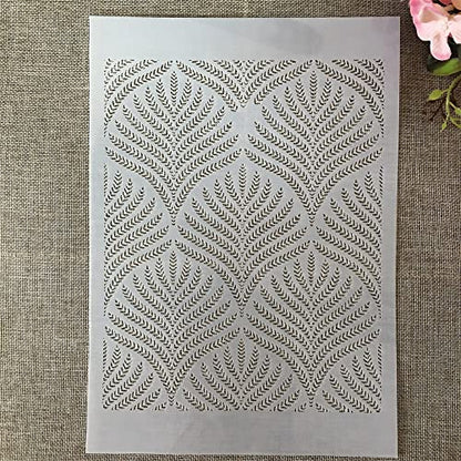TIAMECH A4 Reusable Wheat Stencil for Painting - Ear of Wheat Texture Layering Template, DIY Wall Art, Wood Furniture, Scrapbook & Crafts (8.3x11.7inch) - style: Wheat