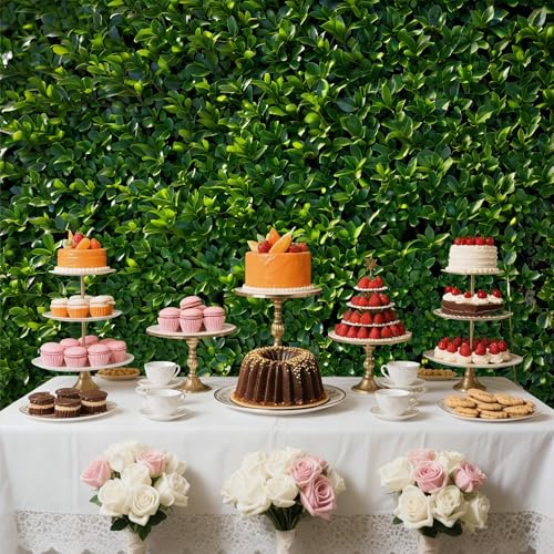 Green Leaves Backdrop 8x6FT – Large Nature Greenery Backdrop Wall for Wedding, Birthday, Baby Shower, Jungle Party – Green Leaf Photography Background with 32.8ft Ribbon & 4 Brass Grommets - color: Green Leaves Backdrop, size: 8x6FT