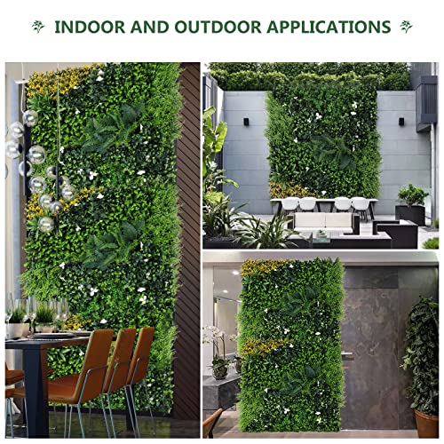 ANMINY Grass Wall Panels 40" x 40" Pack of 4 Artificial Grass Plant Greenery Wall Backdrop 44 Sqft Thickened High-Density Faux Boxwood Panels Privacy Fence Indoor Outdoor Party Wedding Garden Decor - size: 40 by 40 inches(Pack of 4)