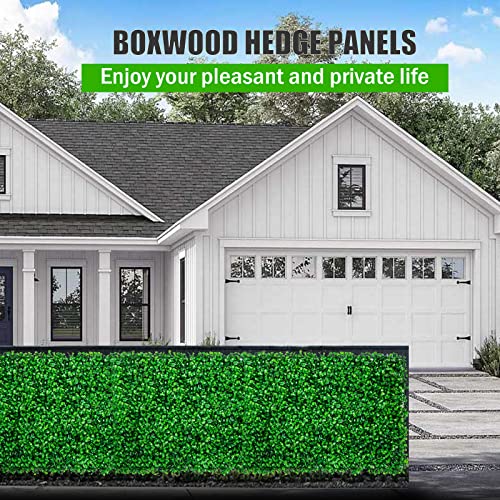 TOPDEEP 24PCS Boxwood Panels, 24"x16" Artificial Boxwood Hedge Panels, Grass Wall Panels, UV Protected Suitable for Garden, Fence, Backyard Wall Decoration - color: Bright Green, size: 24"X16" 24pcs
