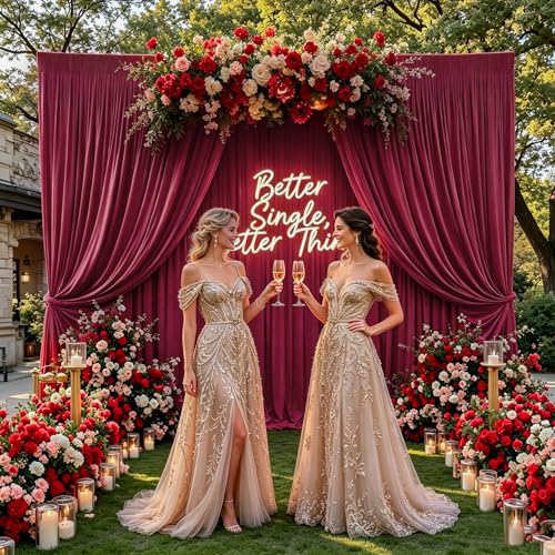 Gallety Red Backdrop Curtain for Wedding, Polyester Photo Backdrop Drapes - 40FT x 10FT Cloth Backdrop Curtain for Celebration,Stage, Social Events, Graduation,Engagement Party Decorations - color: Red, size: W5' x H10'(8 panels)