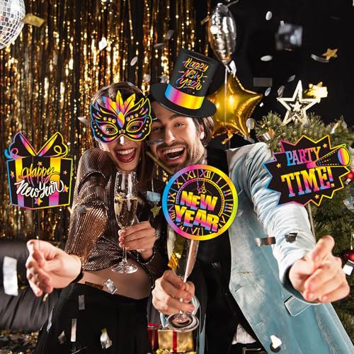 30 Pcs Happy New Year Photo Booth Props 2026 Eve Party Supplies Holiday Celebrations Funny Table Decorations Accessories