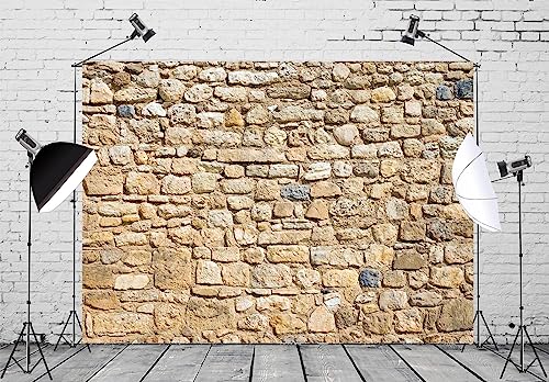 15x10ft Fabric Rock Stone Wall Backdrop Rural Style Rough Rock Construct Exterior Wall Texture Countryside Photography Background Stage Theatre Play Birthday Decoration Portraits Photo Props - size: 15x10FT