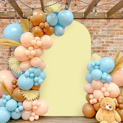 MODFUNS Light Yellow Arch Cover 3.3x6.6ft Spandex Wedding Arch Cover Stretchy Chiara Arch Backdrop Covers Double Sided Arch Stand Covers Arch Wall Backdrop Covering for Happy Birthday Party Arch Stand - color: Light Yellow, size: 3.3 FT x 6.6 FT