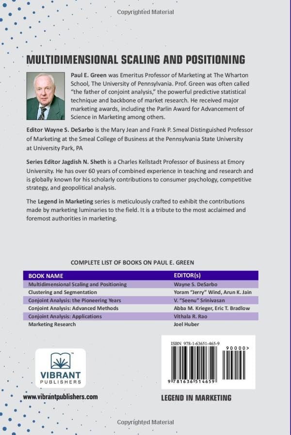 Multidimensional Scaling and Positioning (Legend in Marketing)