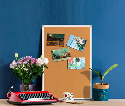 Cork Bulletin Board, Bulletin-Boards, Notes Board, Memo Board, 18 x 24inch, Silver Aluminum Frame - size: 18*24“