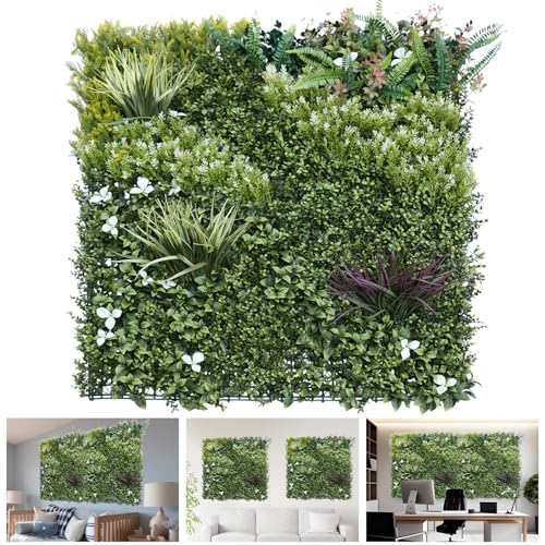 TANG 40"x40"-1PC Artificial Greenery Boxwood Panels Grass Wall Panel, Faux Privacy Fence Ivy Screens Backdrop Fake Hedge for Indoor Outdoor Wedding Décor, Style-4 - color: 40"x40" Panel-4, size: 40"x40"