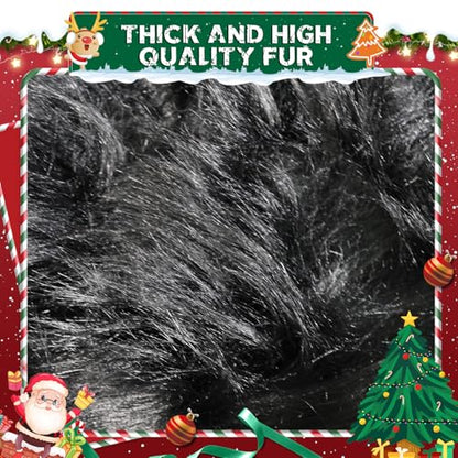 White Long Pile Faux Fur Faux Plush Muffler Scarf Dolls Jewelleries Displaying Backdrop Product Photo Backdrop, Great for Nail Art, Cushion Fluffy (Black 0.5M) - color: Black, size: 20''x65''