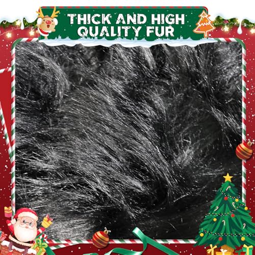 White Long Pile Faux Fur Faux Plush Muffler Scarf Dolls Jewelleries Displaying Backdrop Product Photo Backdrop, Great for Nail Art, Cushion Fluffy (Black 1M) - color: Black, size: 40''x65''