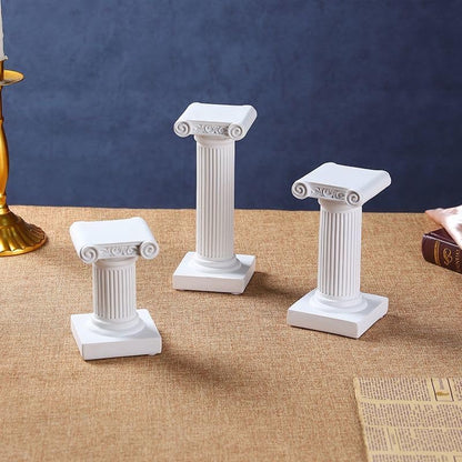 Mini Nordic Resin Roman Column, Greek Sculptural Angel Display, Photo Props, Candle Holder, Sketching Art Teaching Tools (Ionic C (White) - 15.5cm) - color: Ionic C (White) - 15.5cm