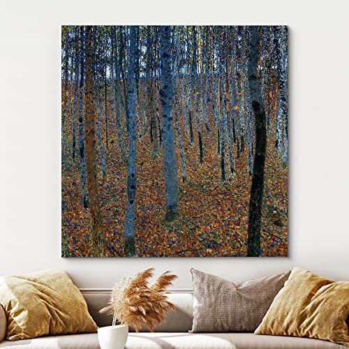 wall26 Canvas Print Wall Art Beech Grove by Gustav Klimt Historic Cultural Illustrations Fine Art Traditional Scenic Dramatic Colorful for Living Room, Bedroom, Office - 12"x12" - color: Beech Grove, size: 12"L x 12"W