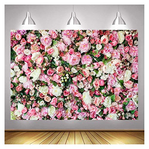 Spring Pink Rose Flower Theme Photography Backdrops 7X5ft Pink Floral Newborn Kids Wedding Bridal Shower Photo Background Anniversary Ceremony Couple Props