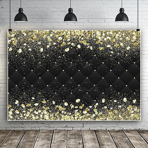 Renaiss 5x3ft Gold and Black Royal Theme Backdrop Glittering Golden Diamonds Birthday Baby Shower Photography Background Royal Black Bridal Shower Wedding Newborn Party Decors Photo Booth Props - color: D-D, size: 5x3ft
